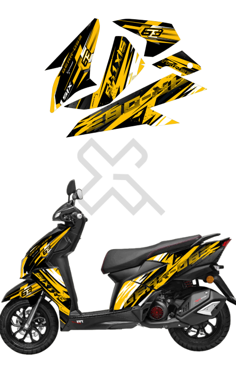 Gear 63 Edition Full Body Sticker Compatible with Ntorq 125 | Made in Premium Matte Vinyl with FPF (Fade Protection Film), Waterproof, Precut Sticker, Pack of 1