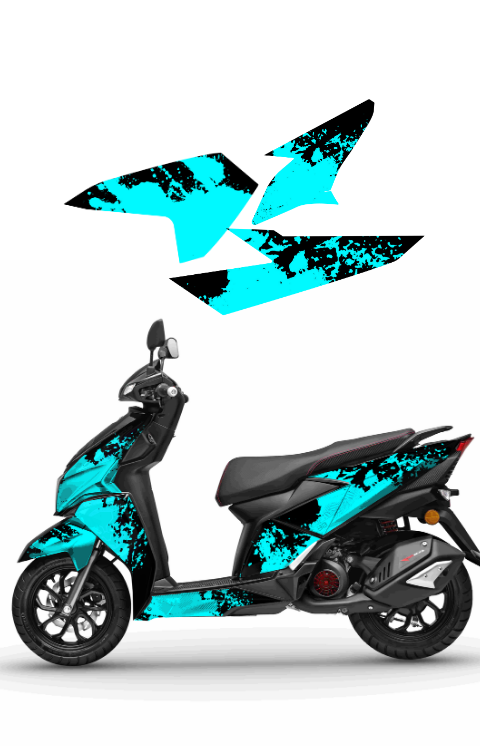 Splash Sticker Compatible with Ntorq, Precut Sticker, Pack of 11 Compatible with Both Side, Made in Premium Gloss Vinyl with FPF , Compatible with Black & Blue Ntorq Only