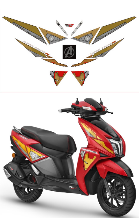 Ntorq Iron man Stickers | Ntorq Iron man Graphics