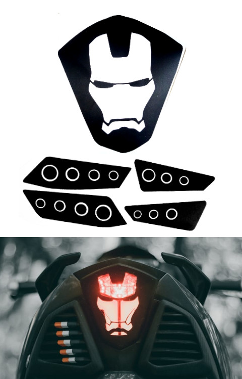 Ntorq Iron Man Taillight Sticker | Ntorq taillight graphics